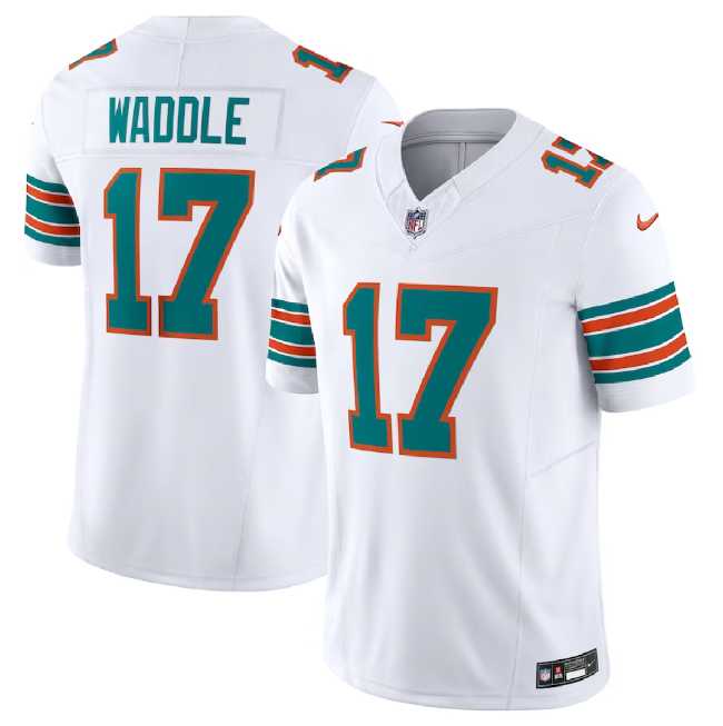 Men & Women & Youth Miami Dolphins #17 Jaylen Waddle White 2023 F.U.S.E Alternate Vapor Limited Stitched Jersey